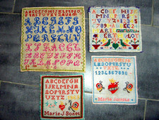 Lot de 4 ABECEDAIRES canevas -