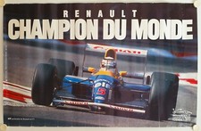 Affiche  Williams RENAULT 1992 CHAMPION MONDE FORMULE 1 - 99x63 cm