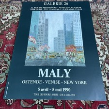 Michel MALY NEW YORK AFFICHE EXPO GALERIE 26 PARIS 1990 Bel État  RARE !