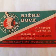 Ancienne étiquette bière Brie A VAST à Arques