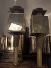 Lot 2 lanternes anciennes voiture hippomobile vintage rétro collection décoratio