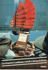 Publicité Advertising   1982  12.24  Nestlé chocolat Praliné  nougatine ciel/ te