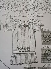  ANCIEN PATRON LA POUPEE MODELE 40cm ROBE ELEGANTE MAI N°1   1882