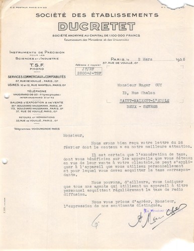 1930 etab ducretet paris - ,