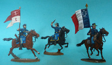 Plats d'étain - Zinnfiguren - Flat tin - Peinture fine : 3 nordistes à cheval