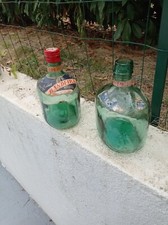 Lot 2 bouteilles anciennes Bandeira – vin portugais – verre vert épais –