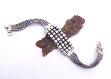 28.1 GM 925 Argent Sterling Naturel Perle Cab Gemme Fin Bracelet Taille 21cm