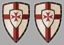 2 STICKERS TEMPLIERS CROIX