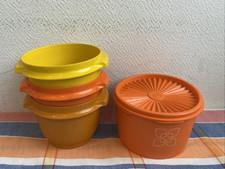 4 Anciennes Boîte Tupperware Couleur Soleil Cuisine Rangement Sans Couvercle