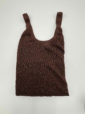 Top débardeur Soeur Paris modèle Five T38 ajouré marron cuivré scintillant