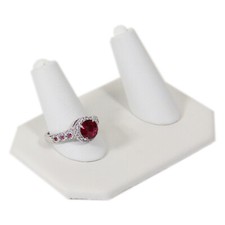 White Faux Leather 2 Ring