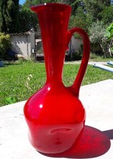 carafe rouge verre murano
