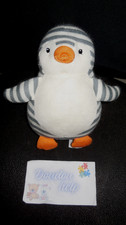 doudou peluche pingouin gris