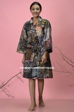 Soie Patchwork Handmade Kantha Veste Japonais Kimono Style Kantha Robe