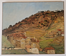 Tableau,  huile sur toile de Jean Vinay, 1908-1978, Vals, Dauphiné, Isère.