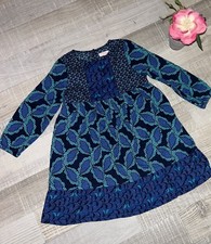 Dpam  4 Fille : robe coton bleue Hiver TBE