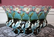 Ancienne Jardinière en Faïence Barbotine GUSTAVE DE BRYUN à Fives-Lille 19ème 