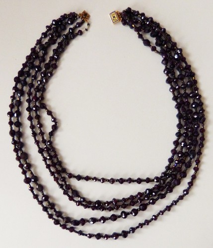 Collier perles grenats - collier,