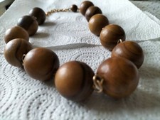 Collier Grosse perle en bois
