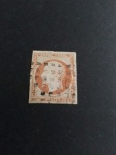 Timbre Nap.lll ND N*16 40c Orange Oblitere Gros Points Carrés 