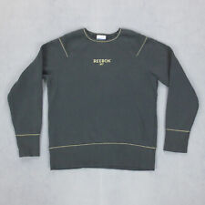 Sweat Crewneck Vintage Y2K Logo Spellout Reebok Femme XL Noir Coton Polyester