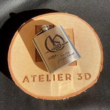 Flasque Alcool en Inox - Personnalisée logo Kaamelott + Réplique Merlin - Flask