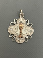 MEDAILLE RELIGIEUSE ANCIEN ARGENT MASSIF OR ANTIQUE