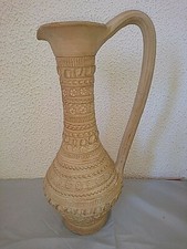 ANCIEN PICHET BROC CARAFE AIGUIERE GREC EN TERRE CUITE signé ROBOV ??? 1950