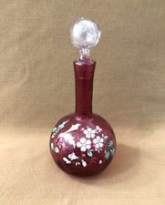 carafe à liqueurs en verre émaillé LEGRAS 20 cm MONTJOYE verrerie SAINT DENIS