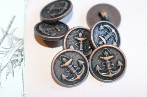 Bouton ancien vintage ancre - bouton,