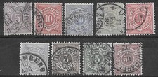 Timbres du Wurtemberg Ancien Etat allemand 9 timbres usagés