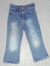Jean Pantalons enfant fille broderie "Tifashion" Taille 2 ans USA/UK W19 L13