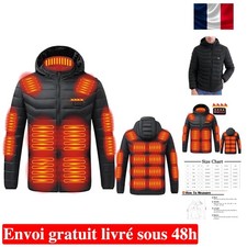Veste chauffante doudoune manteau usb ski lavable chauffage hiver froid chaud 3