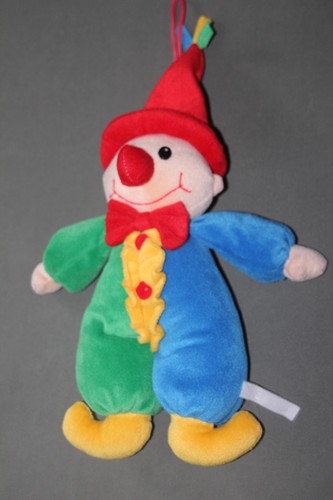 Doudou peluche clown - , bleu