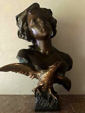 Richard Aurili  " Hébé et l' Aigle de Jupiter " Buste en Régule a patine Bronze
