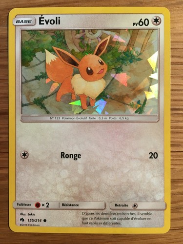 Carte pokémon holo evoli - carte,