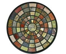 18 " Marbre Coin Table Pietra Dura Artisanat Art Travail Meuble Décor Maison