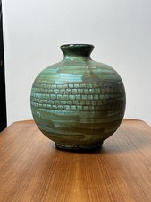 Vase Boule Alain Maunier Vert Émeraude  Vallauris France 1960