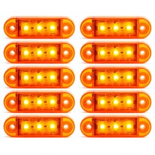 10 x 12V Orange 3 LED feux de Gabarit FEUX CAMION Caravane Chassis REMORQUES 
