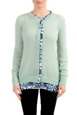 Just Cavalli Women's Wool Mohair Green Cardigan Sweater US S IT 40