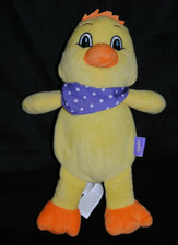 ?Doudou Poussin MILKA Jaune Orange Canard Bandana Mauve Pois Blanc Peluche NEUF
