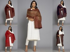 Femme Laine Grand Châle Indien Handmade Cadeau Étole Pashmina Couette 203cm