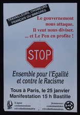 Affiche CONTRE LE RACISME JCR