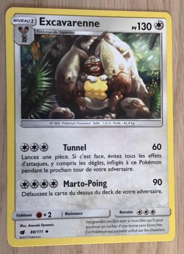 Carte pokemon excavarenne 130 - pokemon,