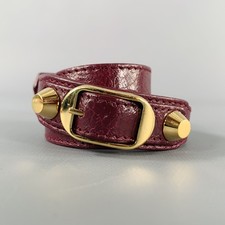 Bracelet En Cuir Bordeaux Avec