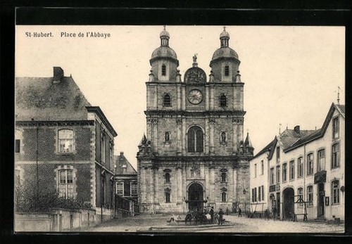 Cpa hubert place de - st-hubert,,