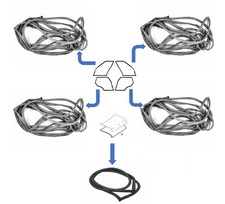 Porte + Coffre Caoutchouc Étanchéité Joint Set, 5 Pièces Pour Mercedes Benz W123