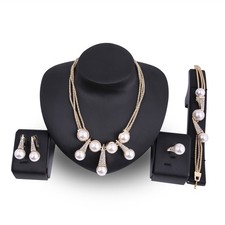  4 Pcs Pearl Necklace Set Jewelry Ensemble Collier Parure Bijoux Mariage