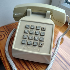 Ancien Téléphone Fixe Beige