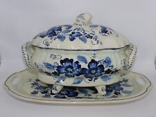 SOUPIERE/LEGUMIER ET SON PLATEAU FAIENCE DELFT PRISE CITRON DAI42